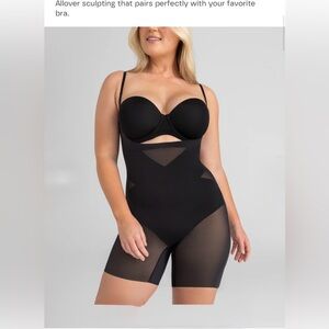 NWOT Honeylove Open-Bust Mid-Thigh Bodysuit Color Vamp Size XL
